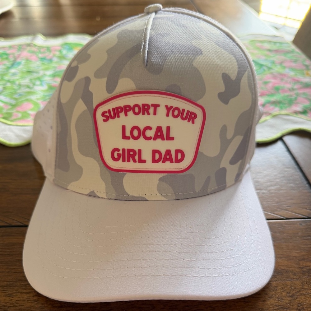 Gray and White Camo 'Girl Dad' SnapBack Hat